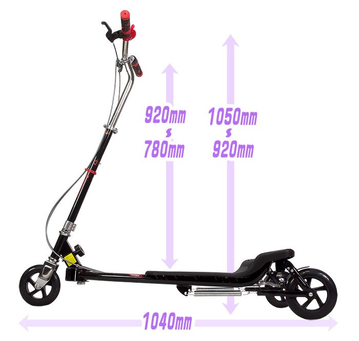 キックボード 開閉式 3輪 Lサイズ ブラック 折り畳み式 軽量 左右