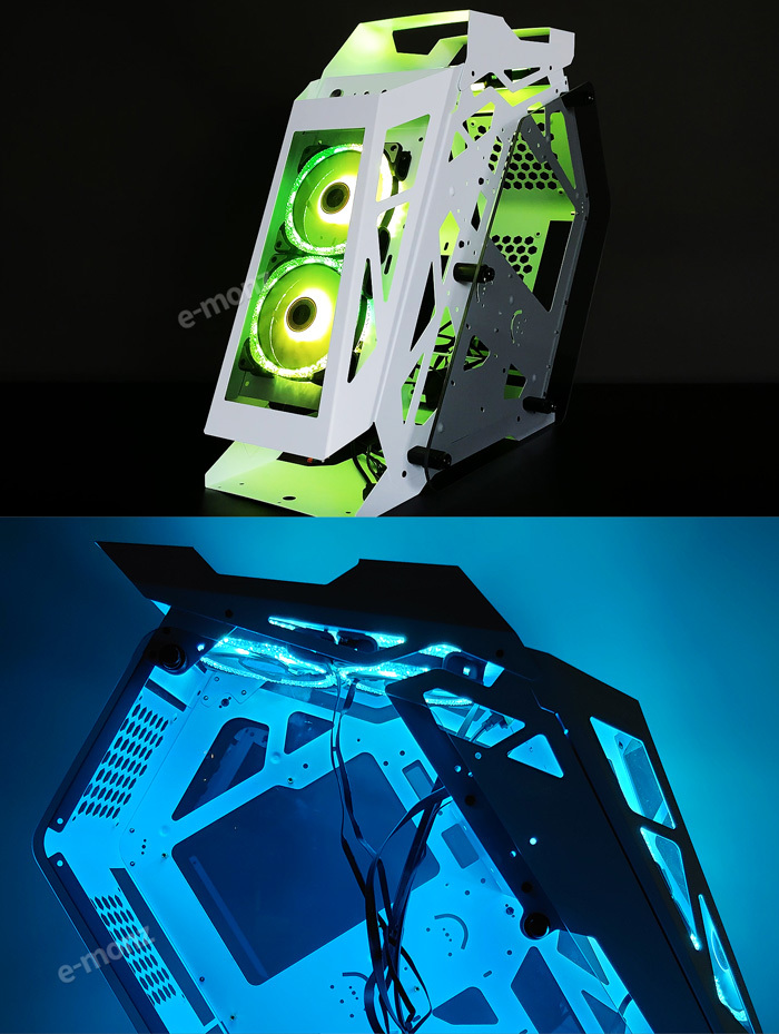 PCケース 【 白鷺城 】 白 RGBファン4基 水冷対応 ゲーミング MicroATX