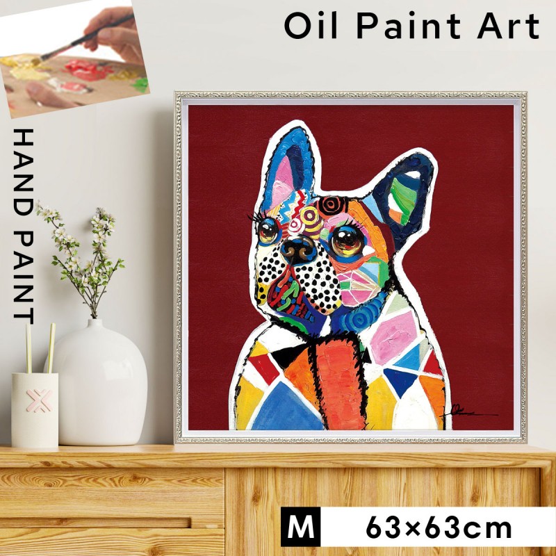 アートパネル 動物 絵 壁 絵画 油絵 モダン 玄関 インテリア 壁掛け 犬