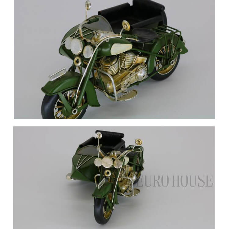 ブリキのおもちゃ バイク bike side car サイドカー 置物 オブジェ