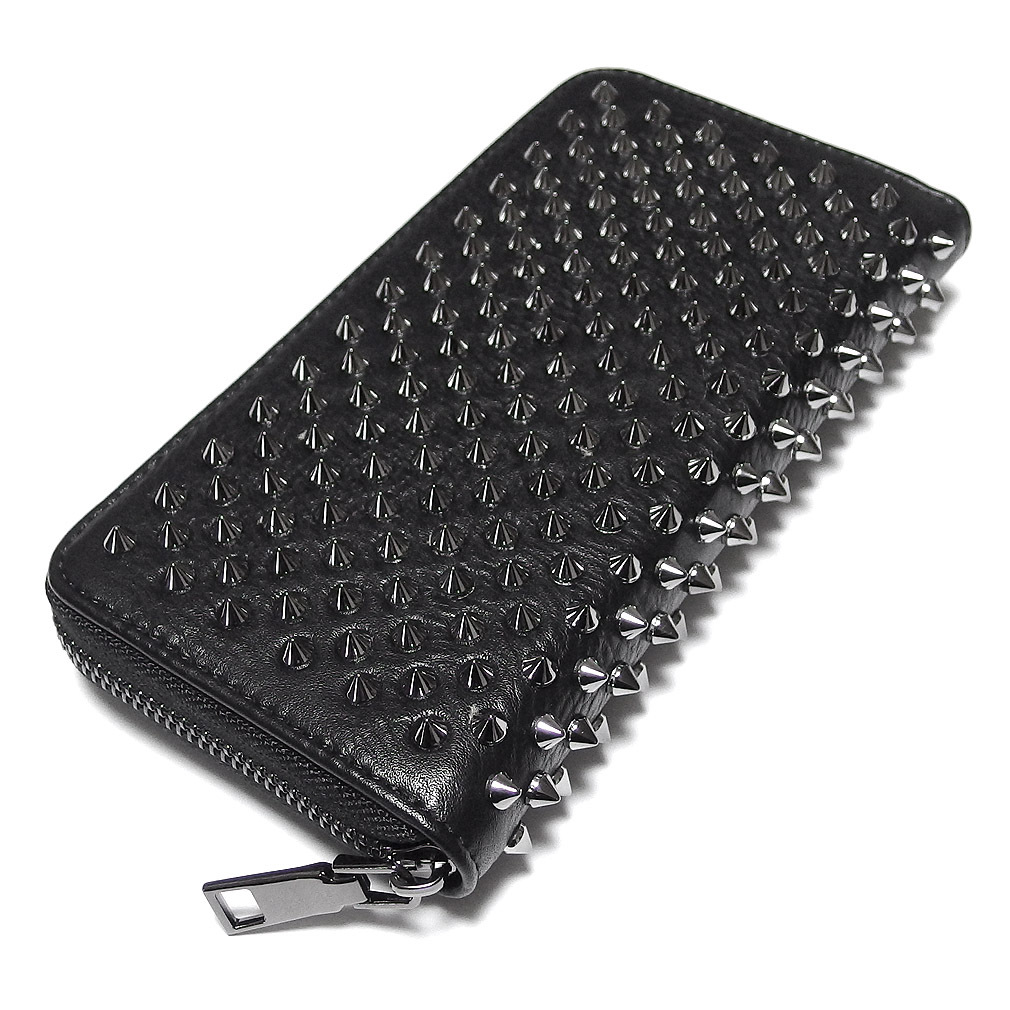 財布 長財布 男性用 メンズ スタッズ トゲトゲ ブラック 黒 ビジュアル