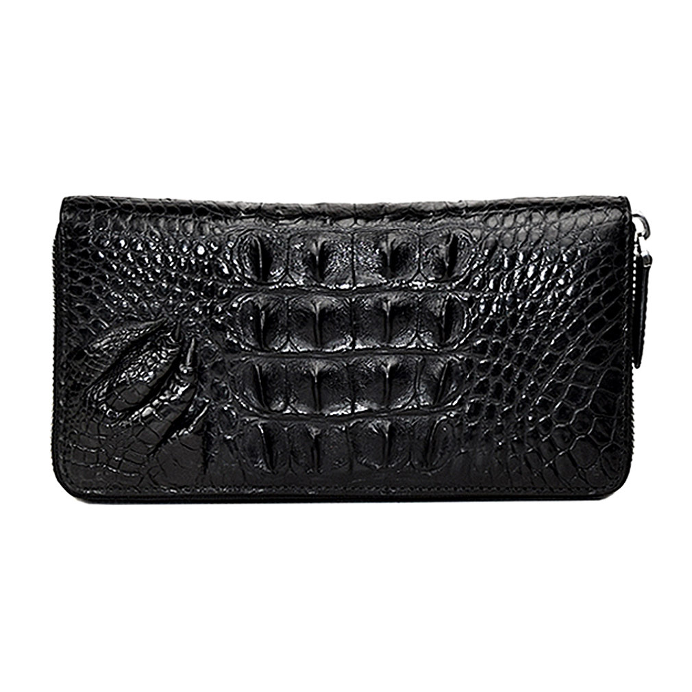 ワニ革 本革 クロコダイル 爪 財布 長財布 レザー ラウンドファスナー