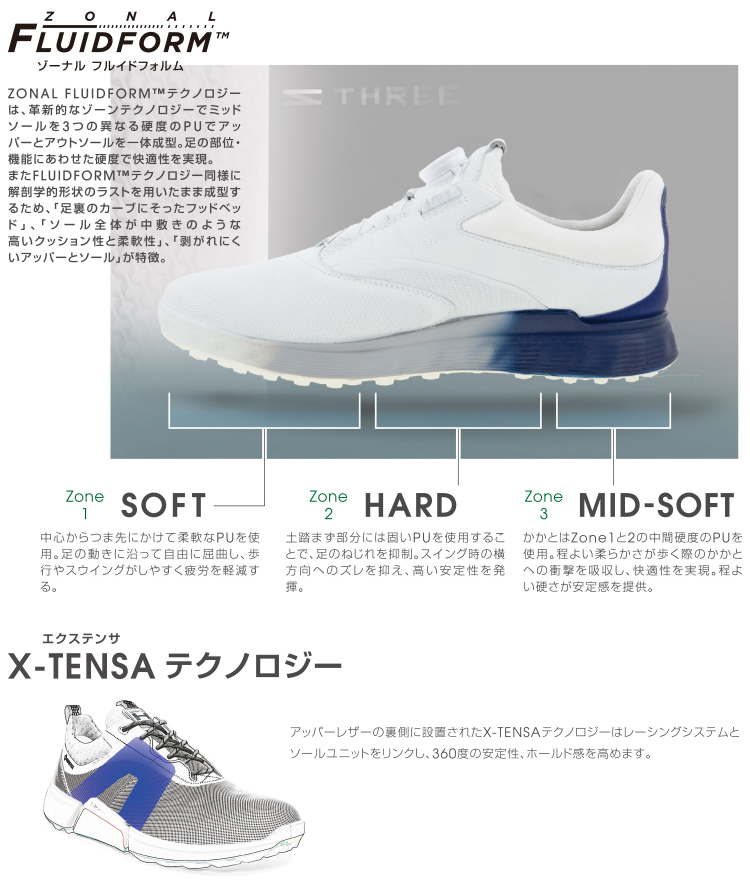 ecco（エコー） 日本正規品 S-THREE レース エススリー メンズモデル