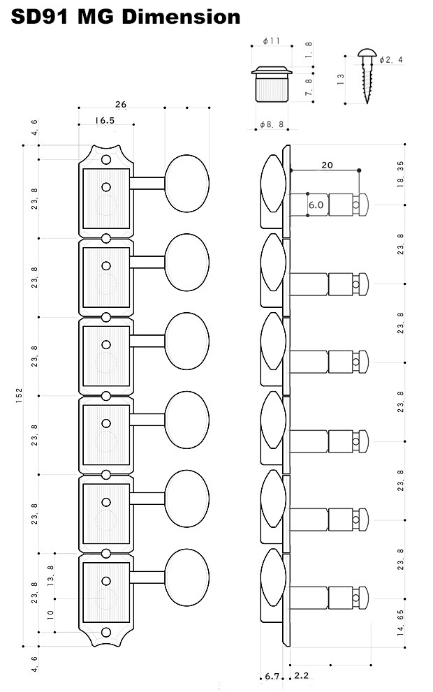 GOTOH SD91 MG マグナムロック 05M N(ニッケル) ゴトー ギター ペグ L6