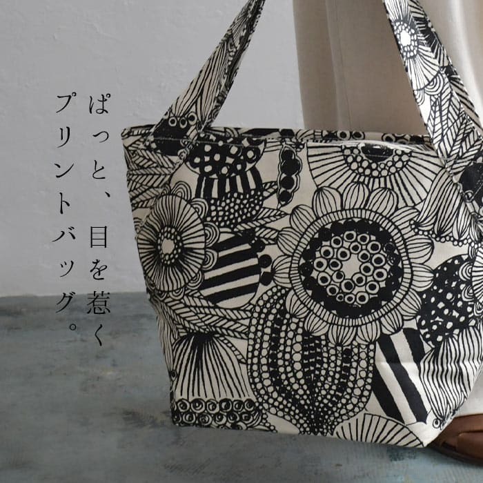 BARN DOOR 大容量 キャンバス トートバッグ フラワー柄プリント