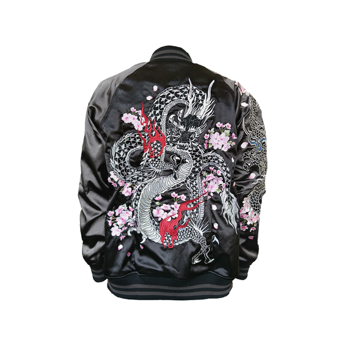 スカジャン 和柄 龍 桜 刺繍 メンズ 東洋 50代 別珍 40代 サテン生地