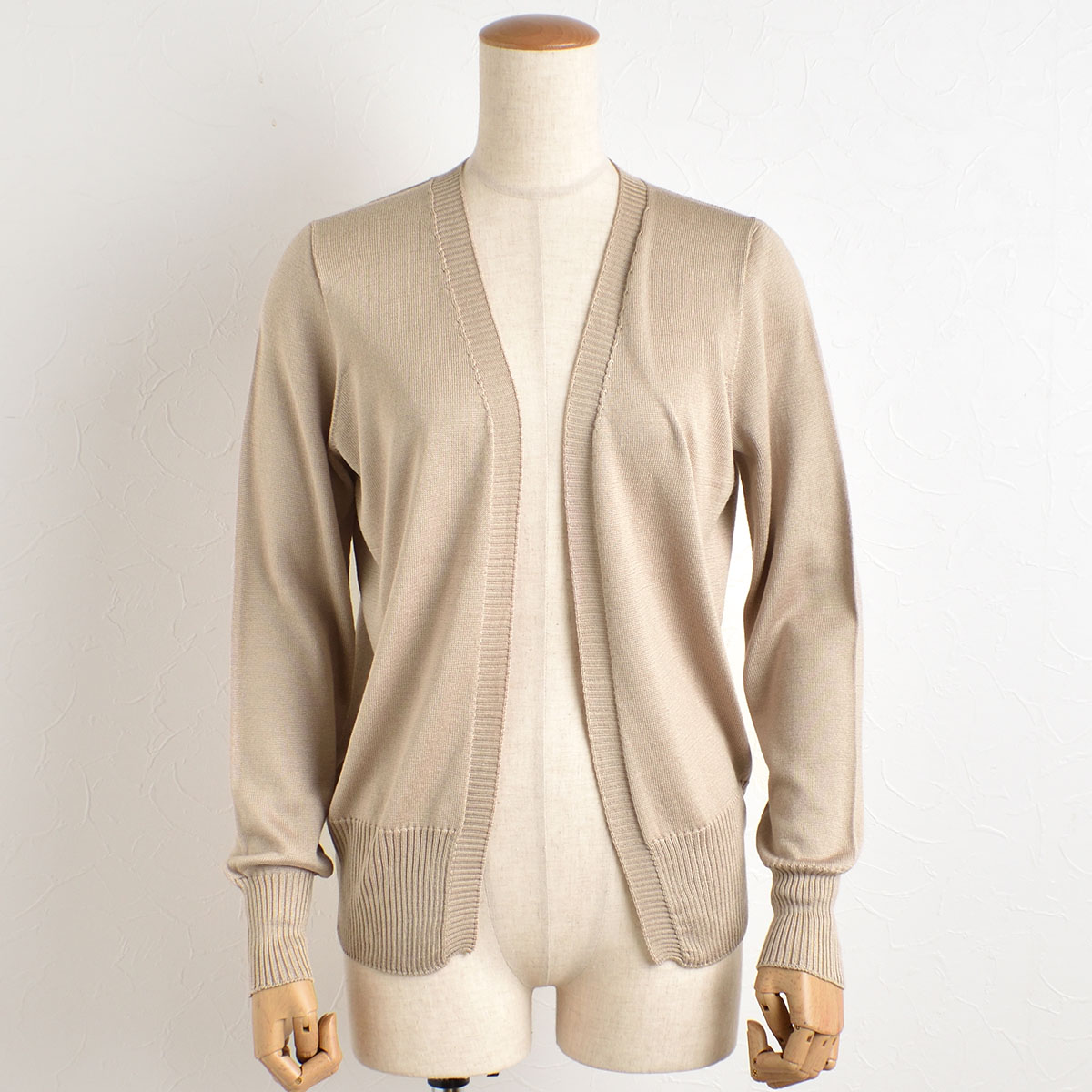 シルク100％ カーディガン 日本製 hasegawa 縫い目のないホール