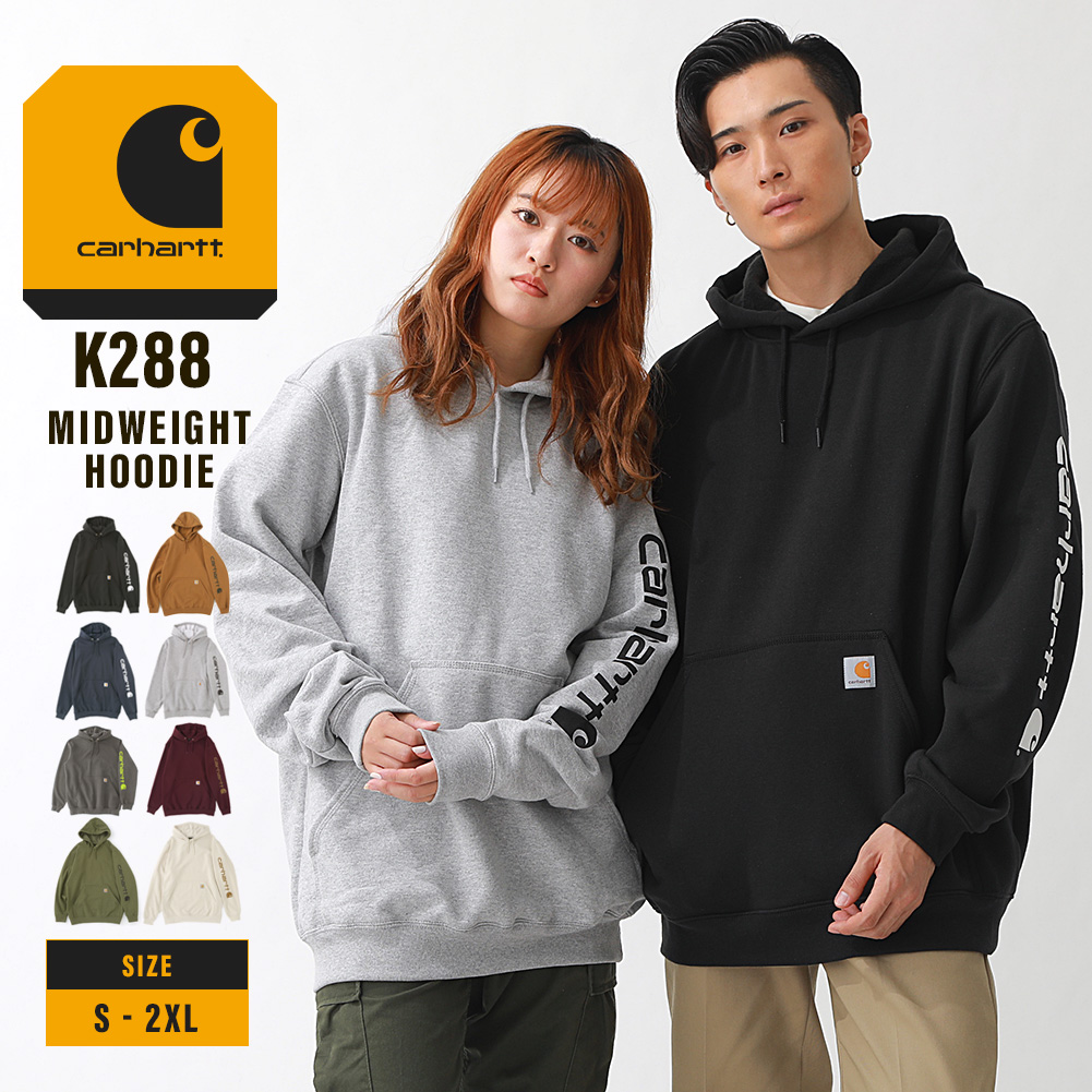 Carhartt（カーハート） パーカー プルオーバー メンズ 裏起毛 袖ロゴ