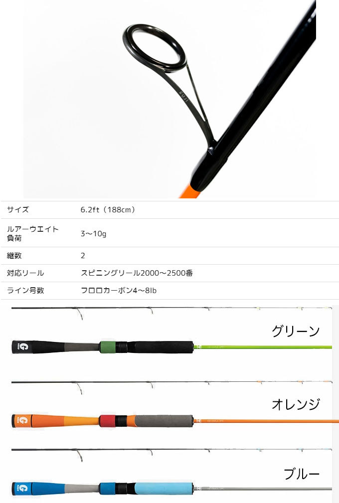 JACKALL（ジャッカル） グッドロッド GD-S62L-2PC (汎用2ピースロッド