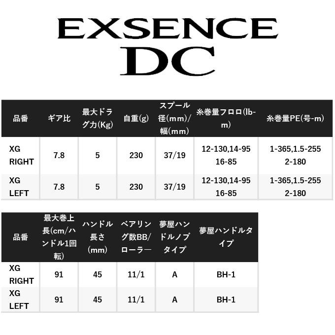 シマノ（SHIMANO） 22 エクスセンス DC XG LEFT 左ハンドル (2022年