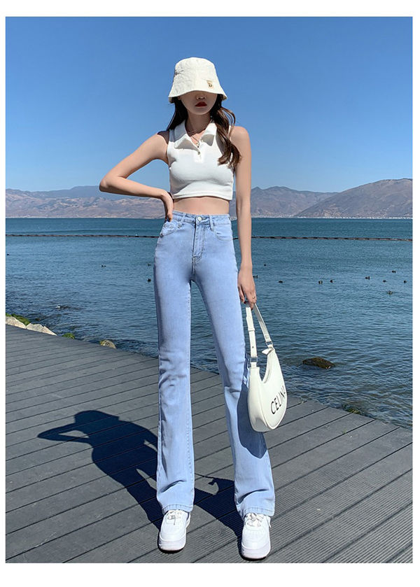 デニムブーツカットパンツ レディース ジーンズ デニムパンツ ハイ