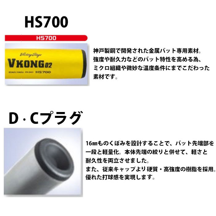 ミズノ 中学硬式バット 金属製 ビクトリーステージ Vコング02 mizuno