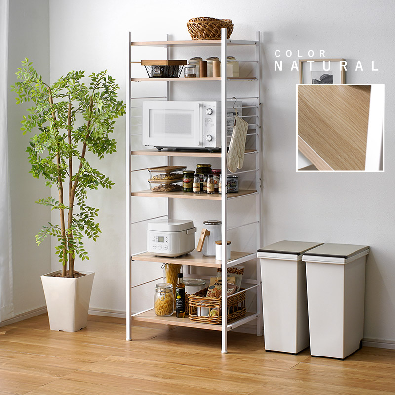 ワイエムワールド レンジ台 キッチン 棚 約幅60 おしゃれ 食器棚 6段