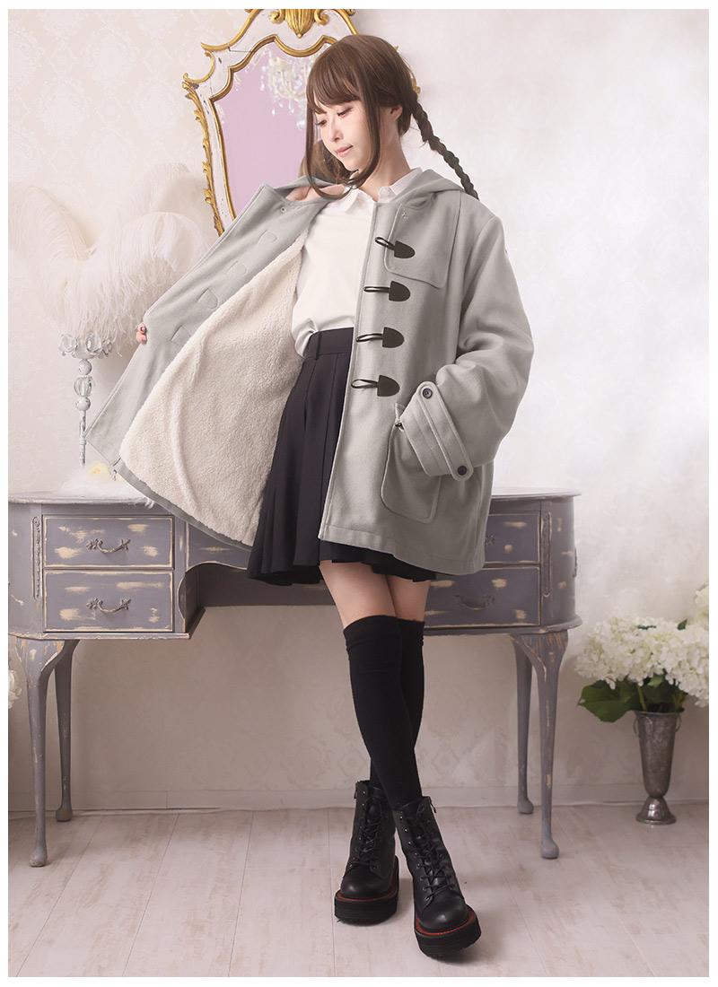 裏起毛アニマルダッフルコート|Favoriteオリジナル 動物 ねこ うさぎ