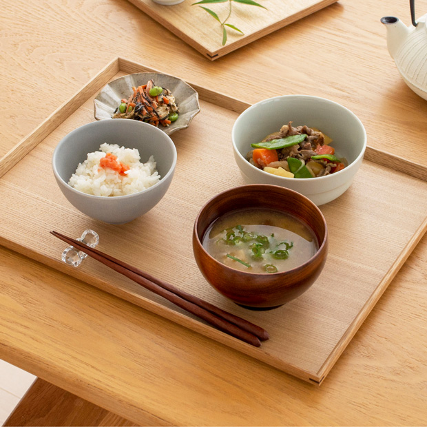 2/27-3/1はポイント10倍／ 松屋漆器店 白木塗タモ 13.0長角盆 長角 約