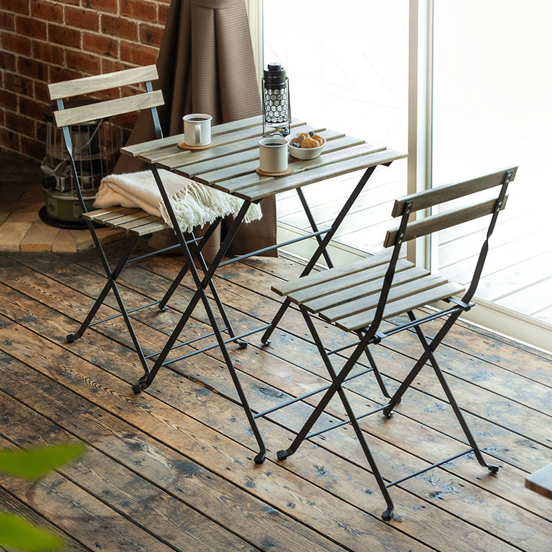 MINT 折りたたみ ガーデンセット ガーデンテーブル セット 3点セット