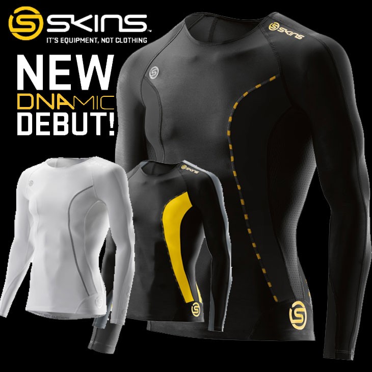 SKINS コンプレッション DNAMIC 長袖トップ、ロングタイツセットM