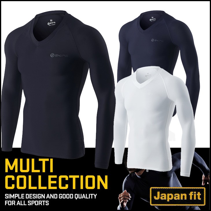 訳アリ最終処分品】SKINS スキンズ メンズ ロングスリーブ Multi V