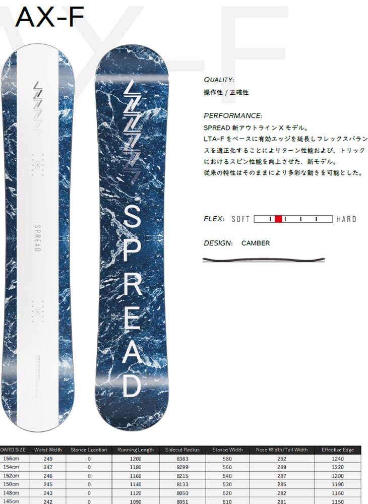 23-24 SPREAD スプレッド スノーボード 板 【AX-F 】 ship1【返品種別