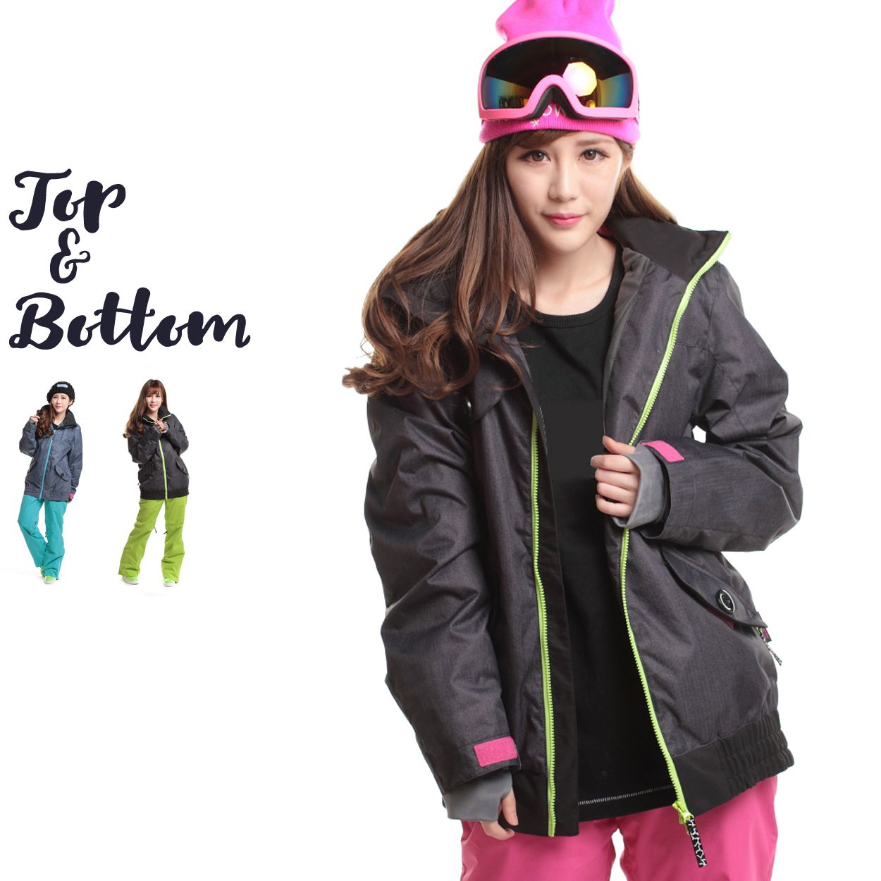 スノーボードウェア スキーウェア レディース 上下セット デニム