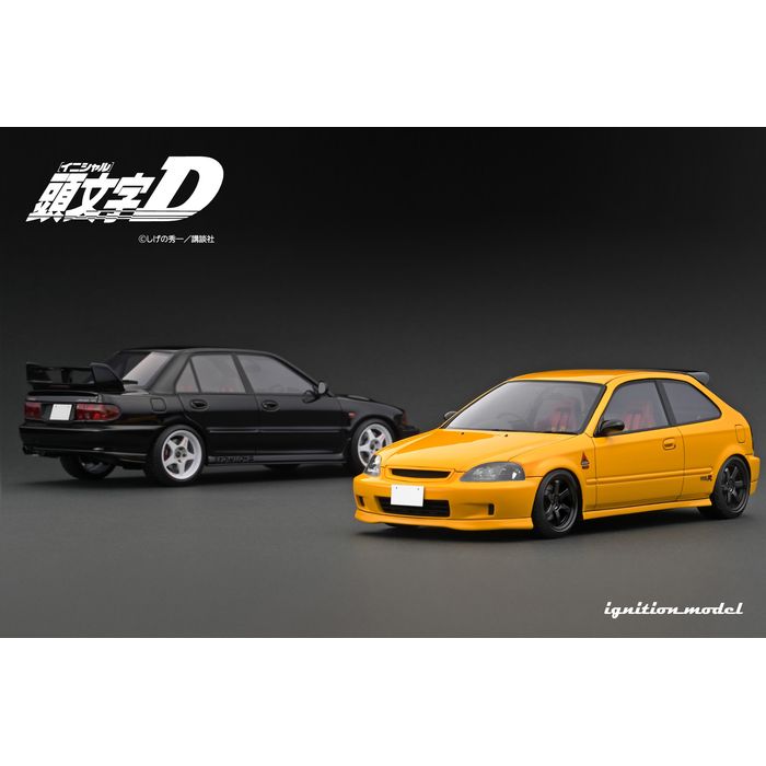 1/18 IINITIAL D Honda CIVIC (EK9) Type R Yellow ホンダ シビック 頭
