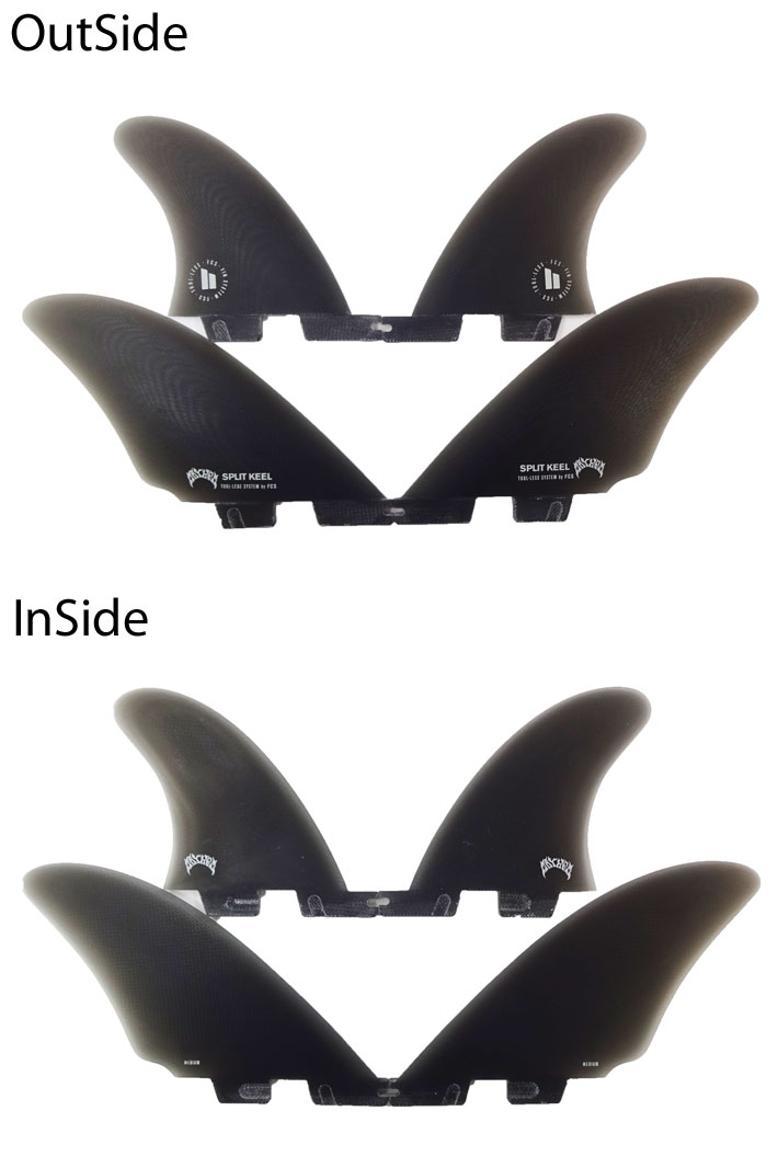 FCS fcs2 フィン クワッド MB SPLIT KEEL QUAD メイヘムロゴ