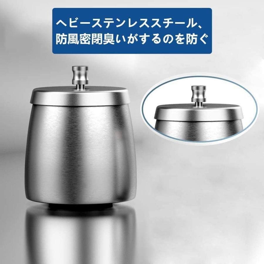 蓋付き灰皿 2個セット おしゃれ 大容量 ステンレス 卓上 車用 屋外