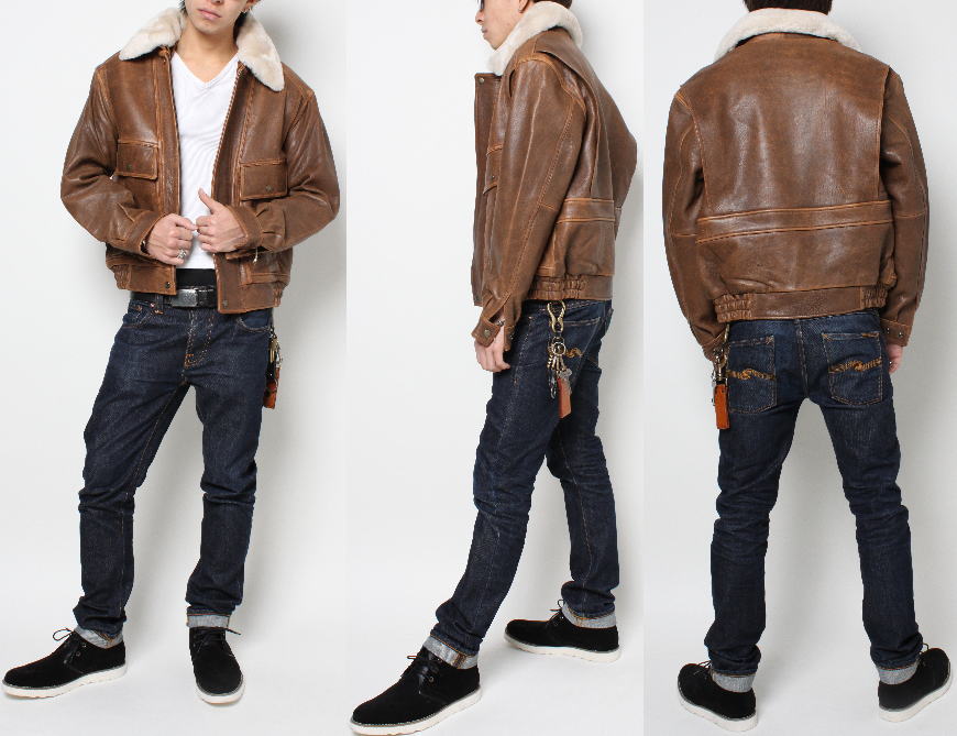フリーダムレザー 革ジャン レザージャケット ムートン襟付ボマー