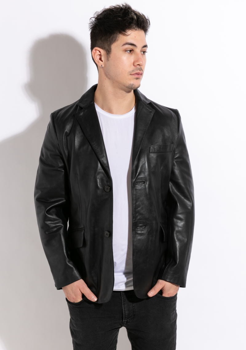 フリーダムレザー 革ジャン メンズ ラムレザー 本革 2Bテーラード