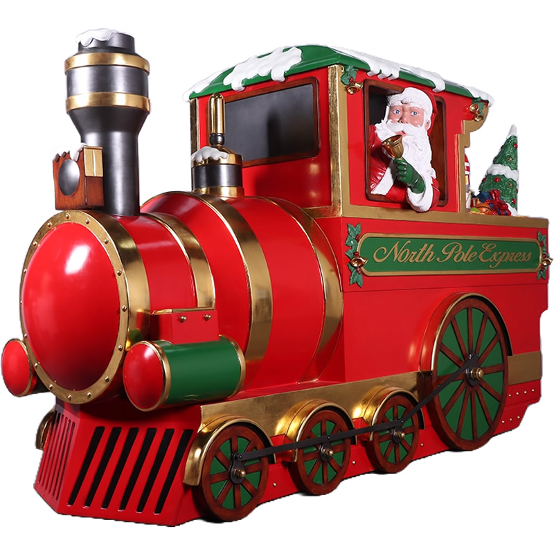 サンタとプレゼントのクリスマス機関車 FRPクリスマスオブジェ : 日本