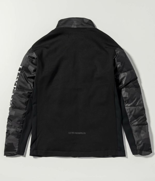 LUXE AKM PLUS 袖ロゴ中綿ジャケット メンズ 細身 ゴルフ スリム
