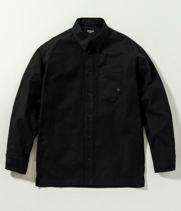 1PIU1UGUALE3 RELAX バックロゴワイドシャツ 長袖 ルーズ オーバー