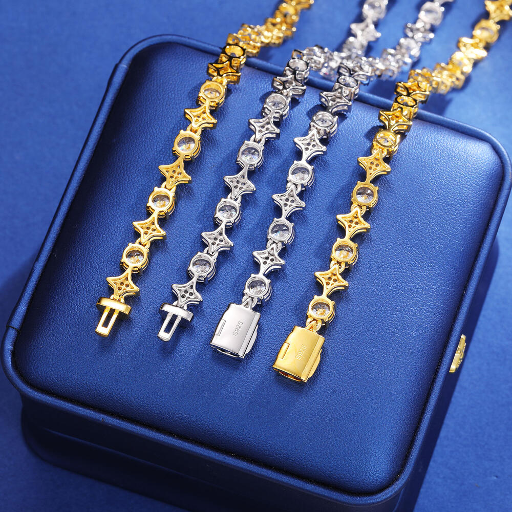 モアサナイト テニスネックレス 8mm幅 50cm HIPHOP ラッパー ヒップ