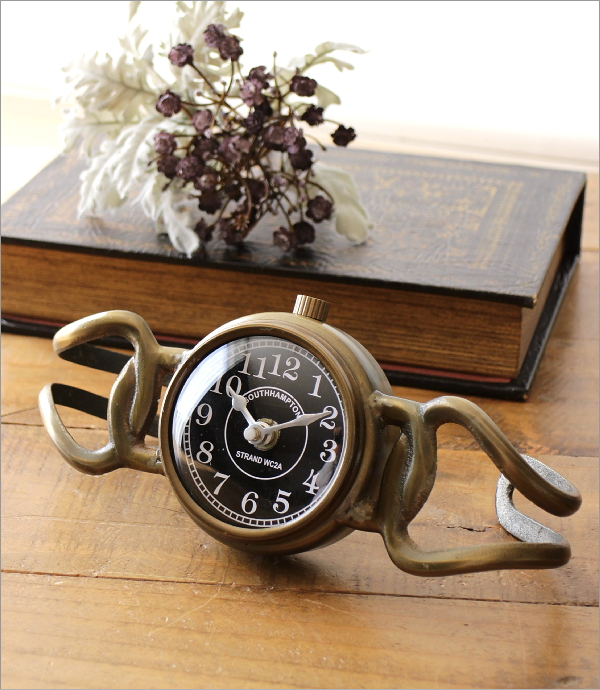 置き時計 置時計 アンティーク おしゃれ アナログ 小さい 真鍮