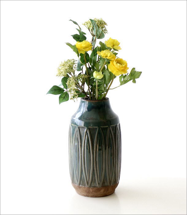 花瓶 花びん おしゃれ 陶器 アンティーク レトロ フラワーベース 花器