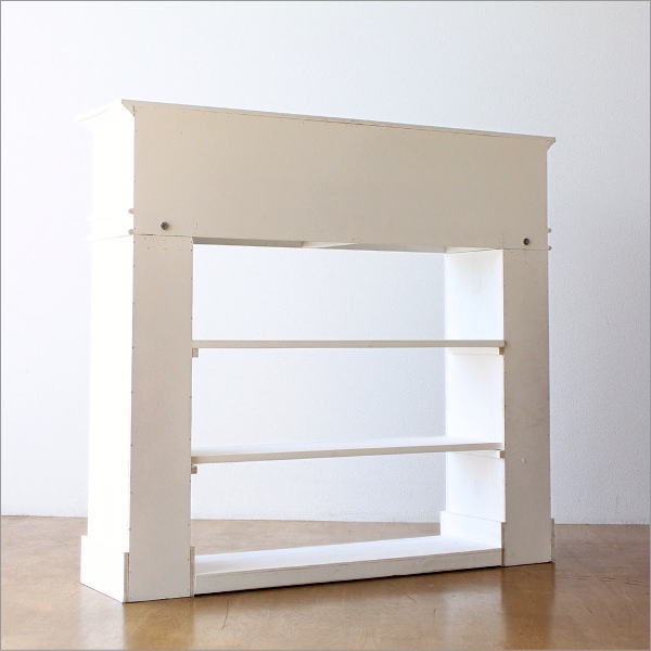 マントルピース 白 収納 本棚 アンティーク インテリア クラシック