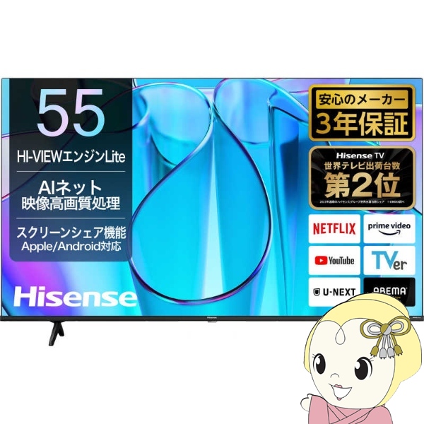 BANDAI（バンダイ） テレビ Hisense ハイセンス 55E6N 55V型 地上・BS