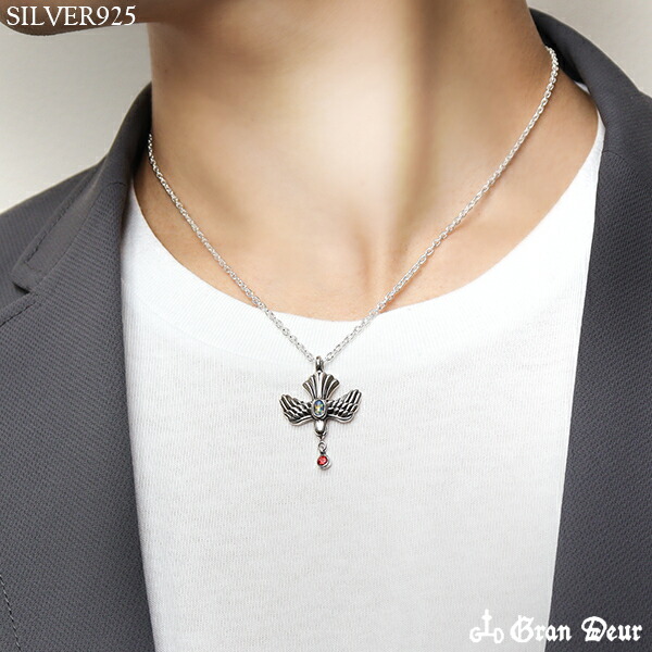 ペンダントトップ メンズ シルバー 隼 ファルコン ターコイズ