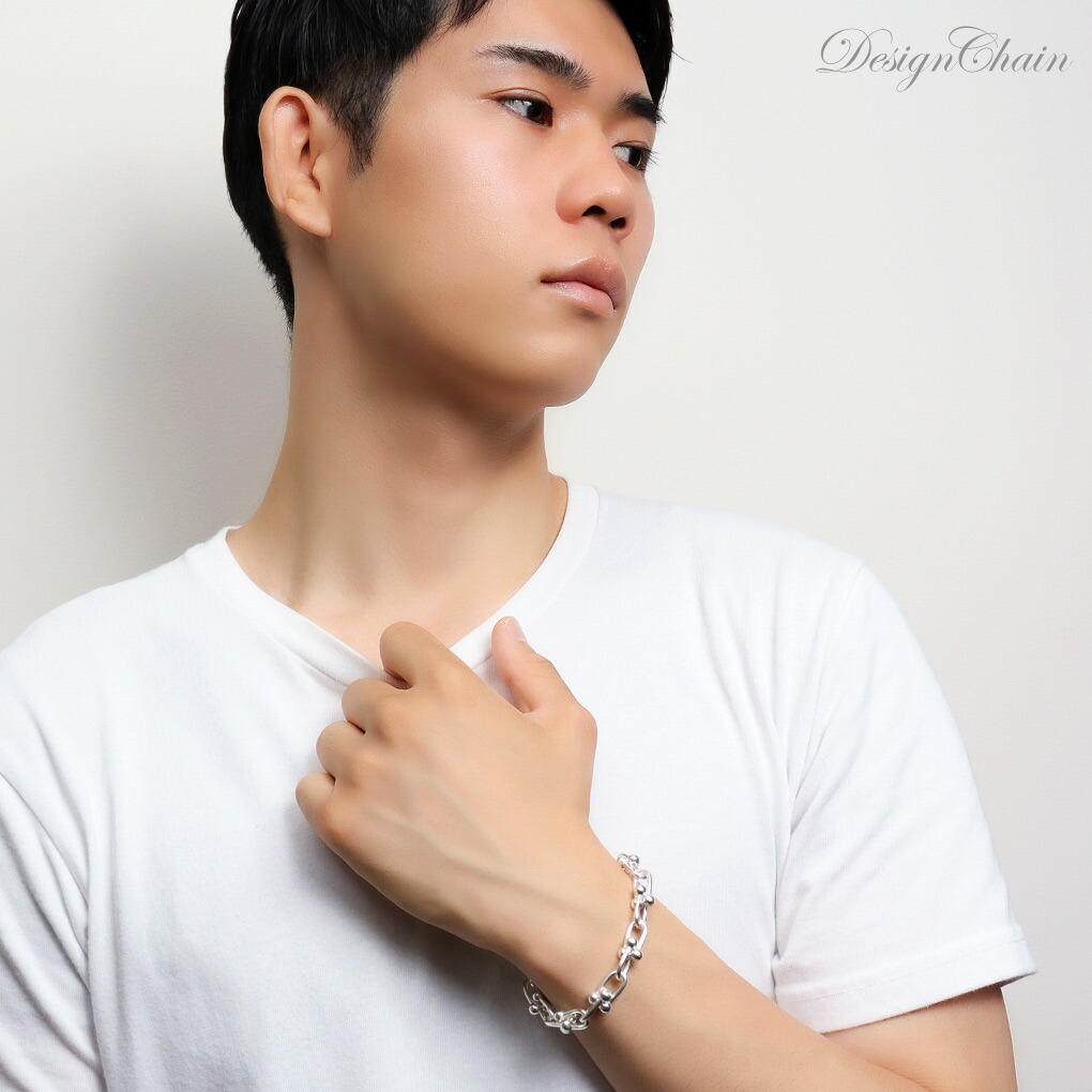 シルバー925 リンクチェーン ブレスレット シルバー 17〜21cm シンプル