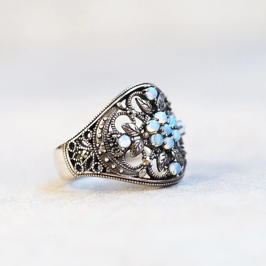 ROKUZAN オパール マーカサイト リング 指輪 11〜17号 シルバー925