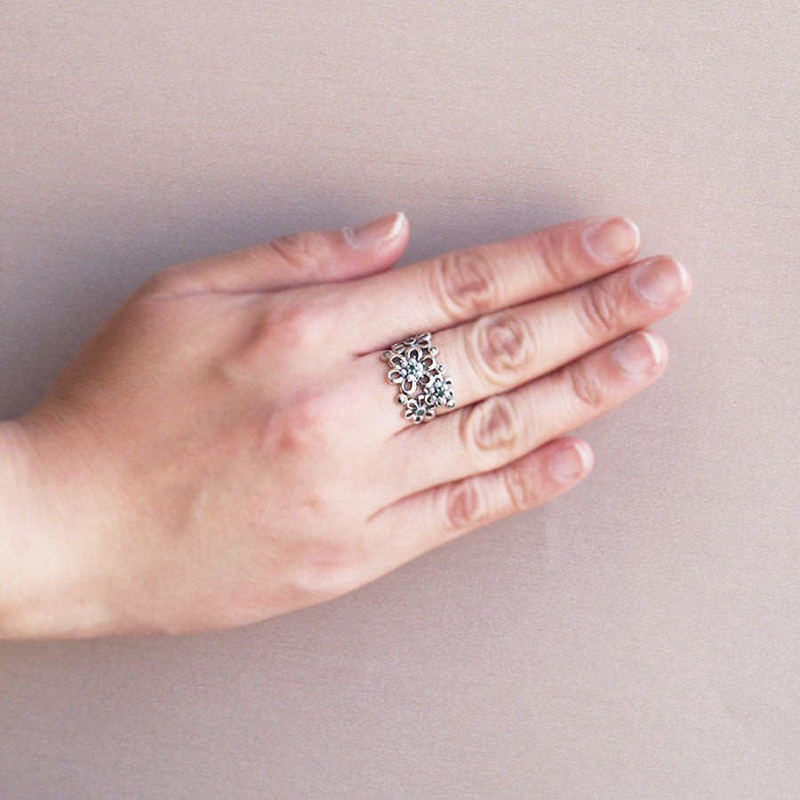 ROKUZAN エメラルド シードパール ブルーミング リング 指輪 11〜17号