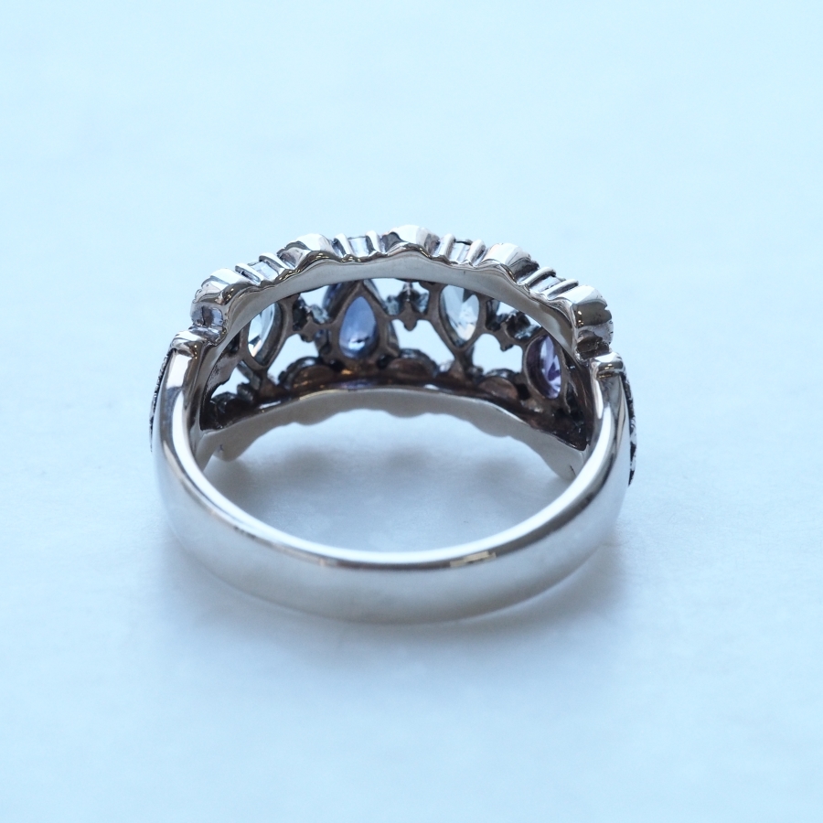 ROKUZAN グラデーションカラーストーン リング 指輪 11〜17号 シルバー