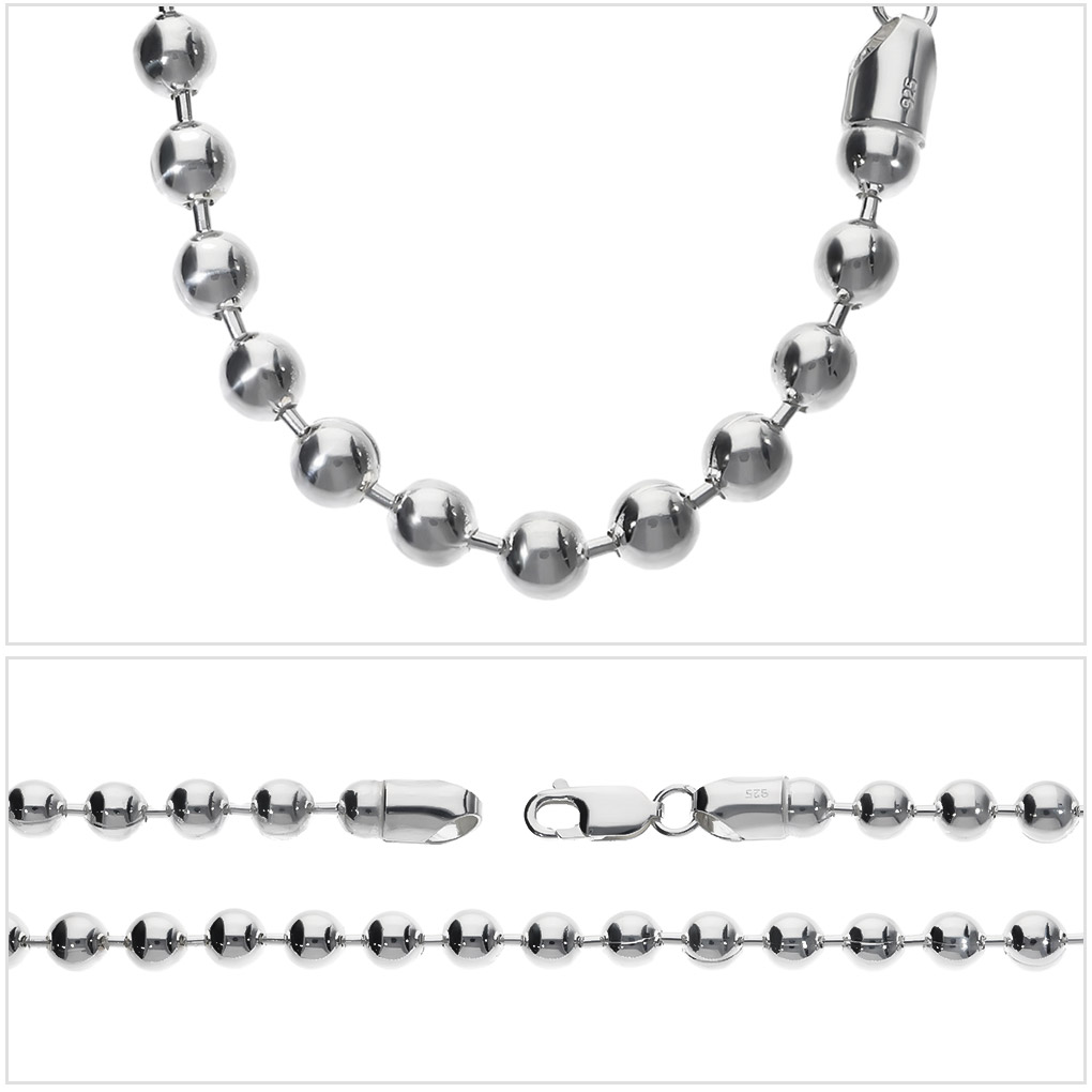 ボールチェーン 幅約6.0mm 70cm シルバー925 シルバーチェーン