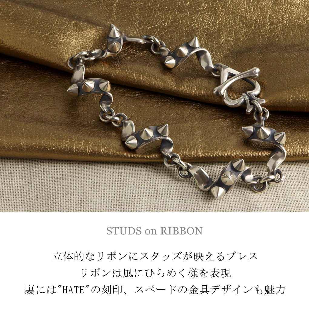 Rat Race（ラットレース） スタッズ オン リボン HATE ブレスレット