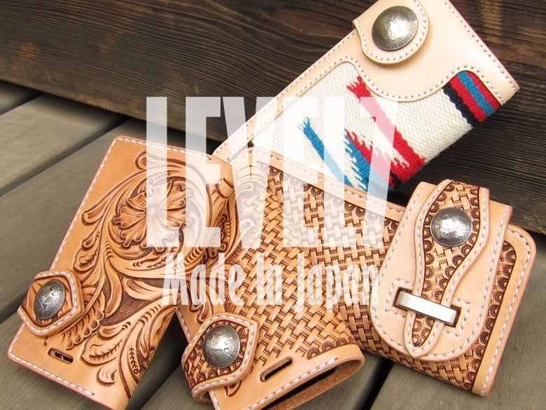 ミドルウォレット 手縫い ライダース/バイカーズウォレット レザー