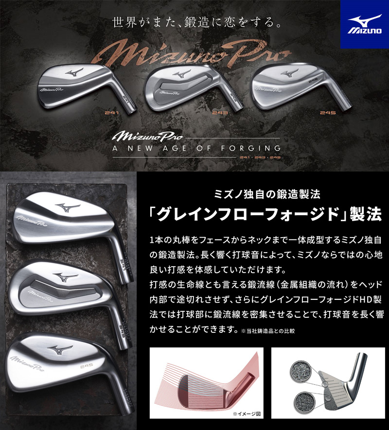 MIZUNO（ミズノ） MIZUNO PRO 243 アイアン 6本組（No.5〜9、PW）N.S.