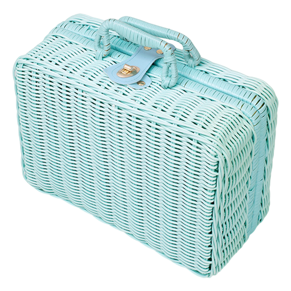 ピクニックバスケット かごバッグ トランク Mサイズ ブルー ピンク