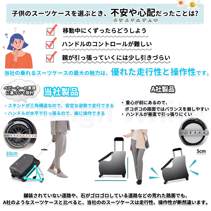 乗れる スーツケース 子どもが乗れる ストッパー付き キッズキャリー