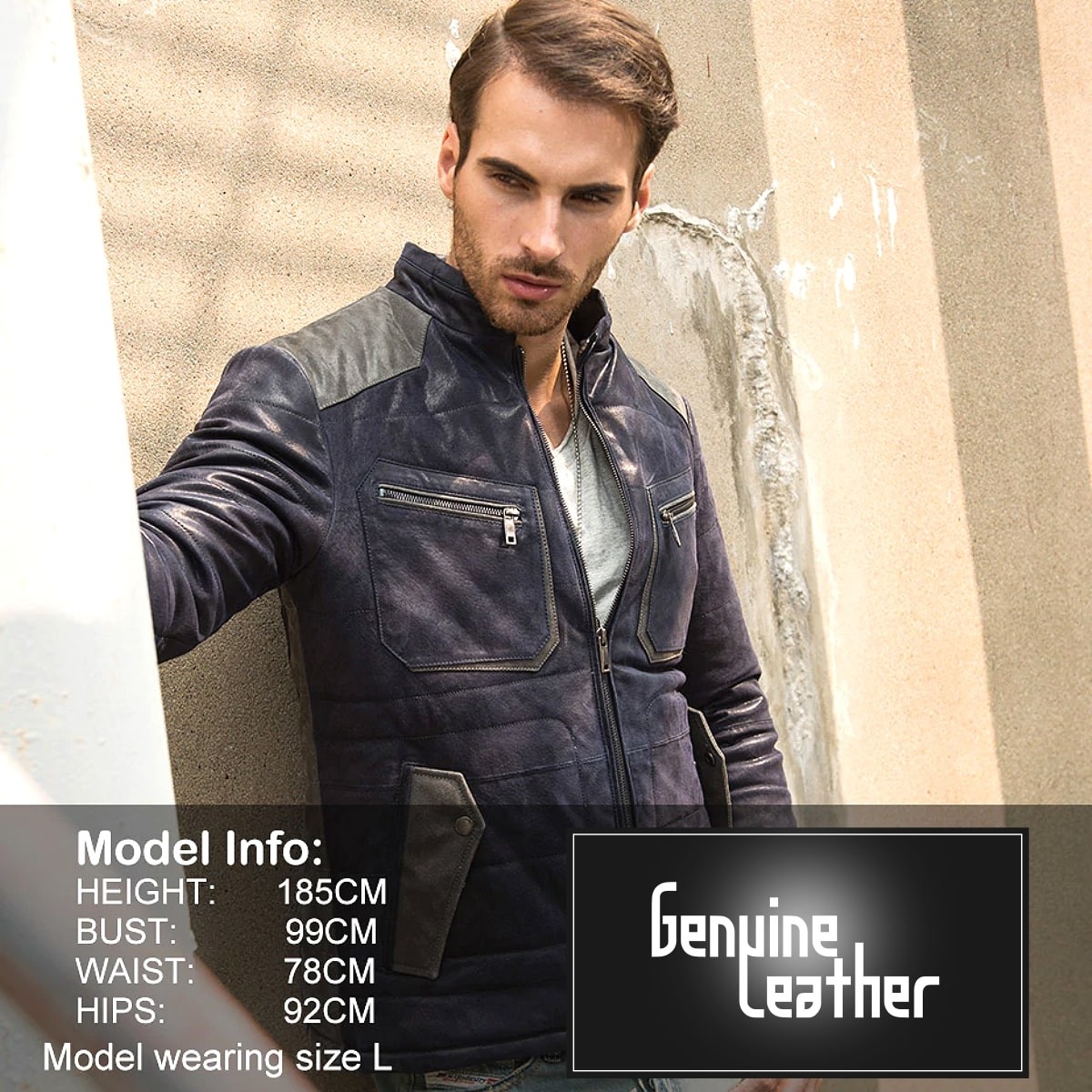 送料無料!】全10サイズ メンズ ビンテージ ブルー ピッグスキン