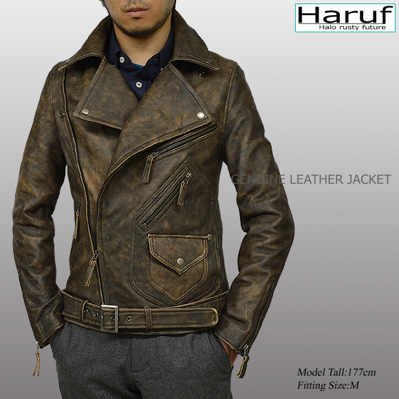 Haruf（ハルフ） ダブルライダースジャケット レザージャケット 革